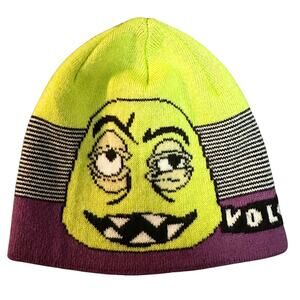 Volcom Monster Face Beanie Hat – Green Purple Black